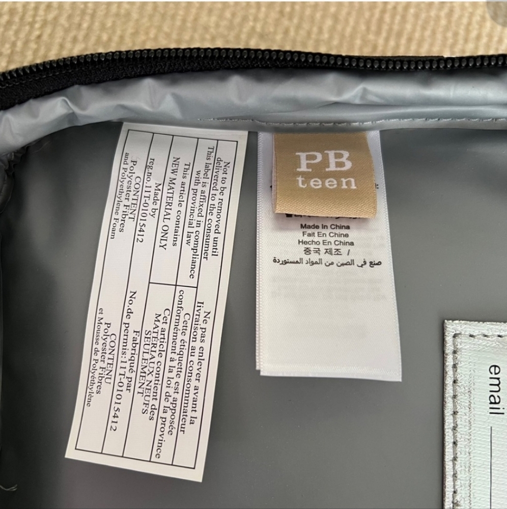 New Pottery Barn PBTEEN Gear-Up Black Stripes Flamingo lunchbox - Picture 3 of 6
